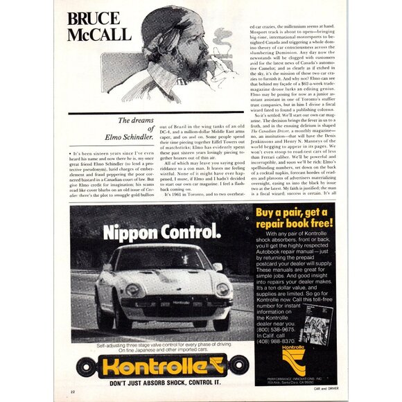 1979 Kontrolle Shock Absorbers Shocks Datsun 280 Vintage Print Ad 70s Wall Art - Picture 2 of 3